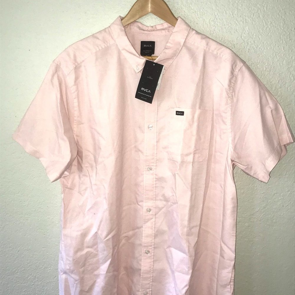 NWT RVCA Short-Sleeve Button-Up Shirt XXL Slim Fit